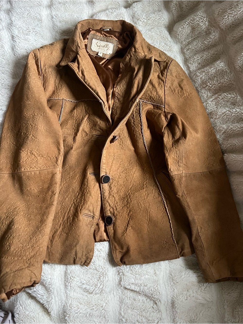 Scully Woman’s Brown Suede Western-Style Button Jacket